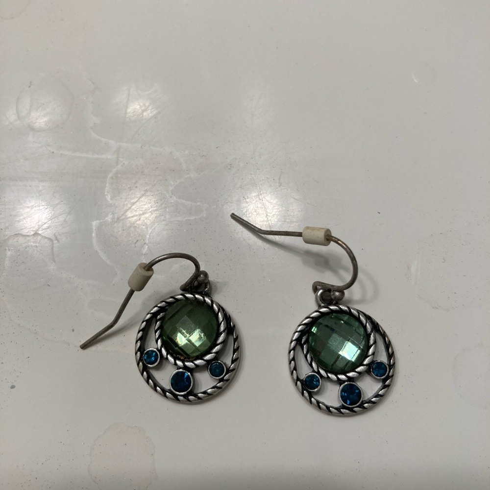 Green peridot colored earrings